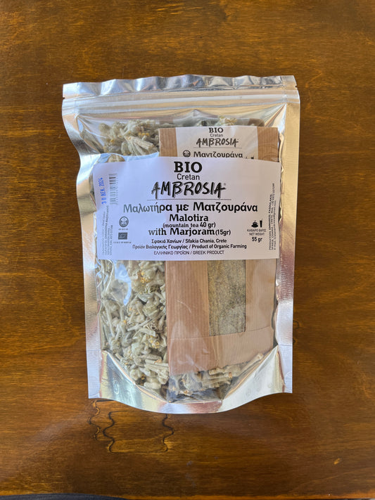 Cretan ambrosia Bio Malotyra 40g and Marjoram 15g