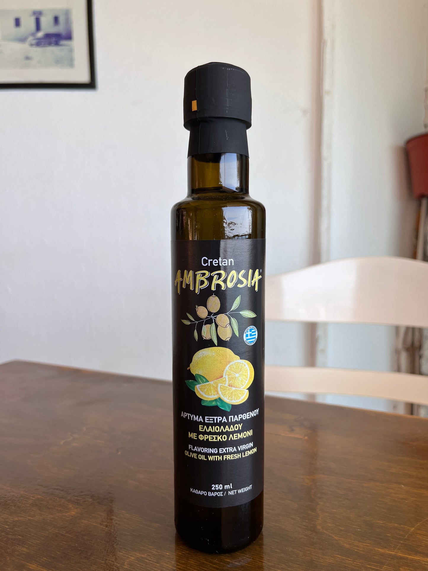 Cretan Ambrosia Bio Flavoring Extra Virgin Oil With Lemon 250ml